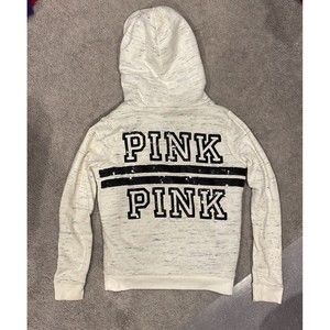 HTF VS PINK Zip Up Bling Fur Lined Hoodie